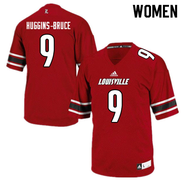 Women #9 Ahmari Huggins-Bruce Louisville Cardinals College Football Jerseys Sale-Red